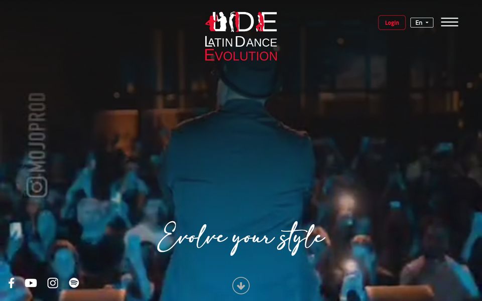Page d’accueil de Latin Dance Evolution